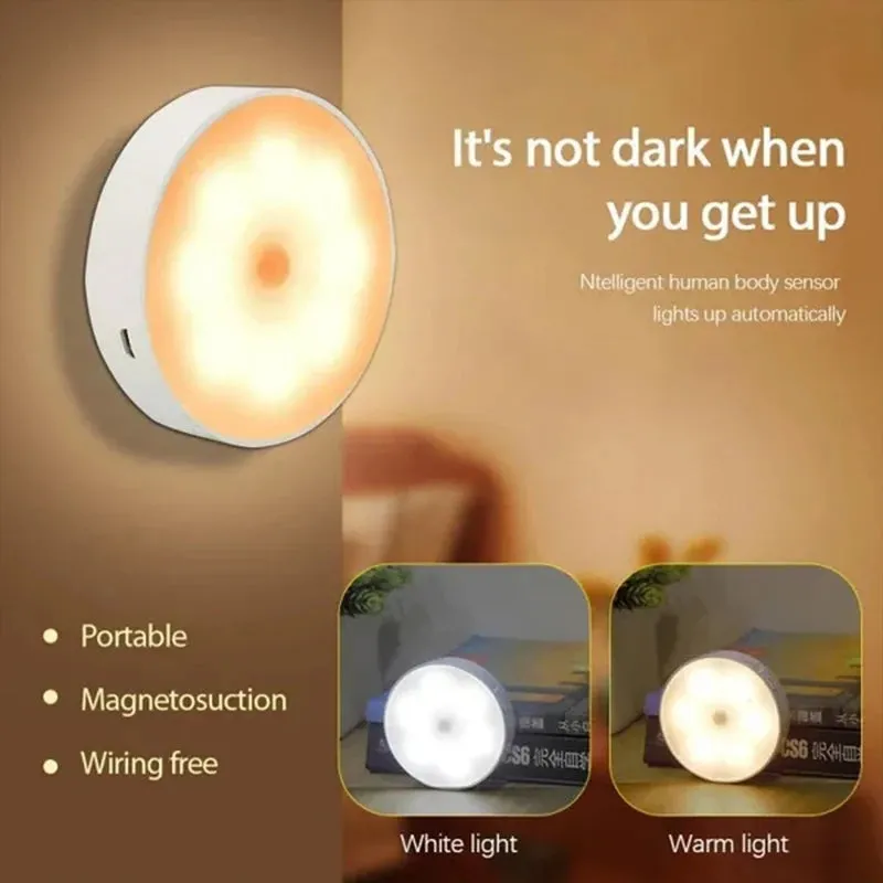 Motion Sensor LED Night Lamp - Home Emergency Automatic Lighting Bedside Table Wardrobe