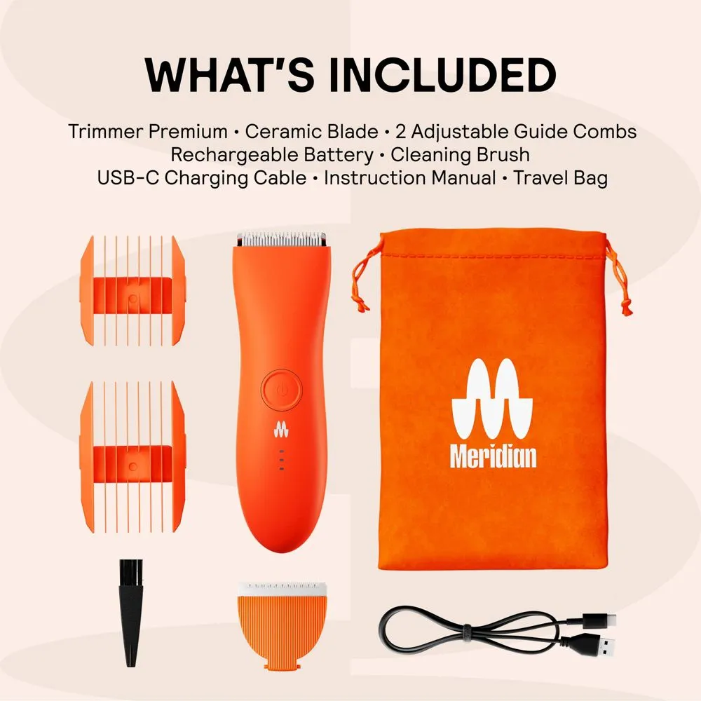 New - MERIDIAN Trimmer Premium, Pubic & Body Hair Trimmer for Men & Women,