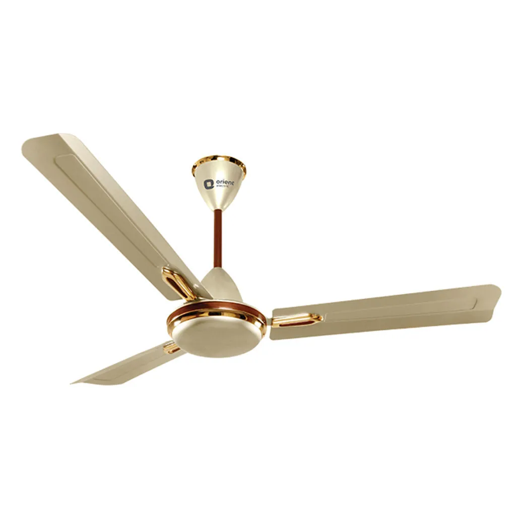 Orient Electric Quasar Ornamental Ceiling Fan 900mm Metalic Ivory Cherry