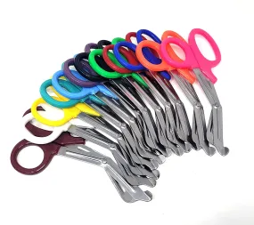 Pack of 12 Assorted Rainbow Colors Trauma Paramedic Shears Scissors 7.25" Stainless Steel