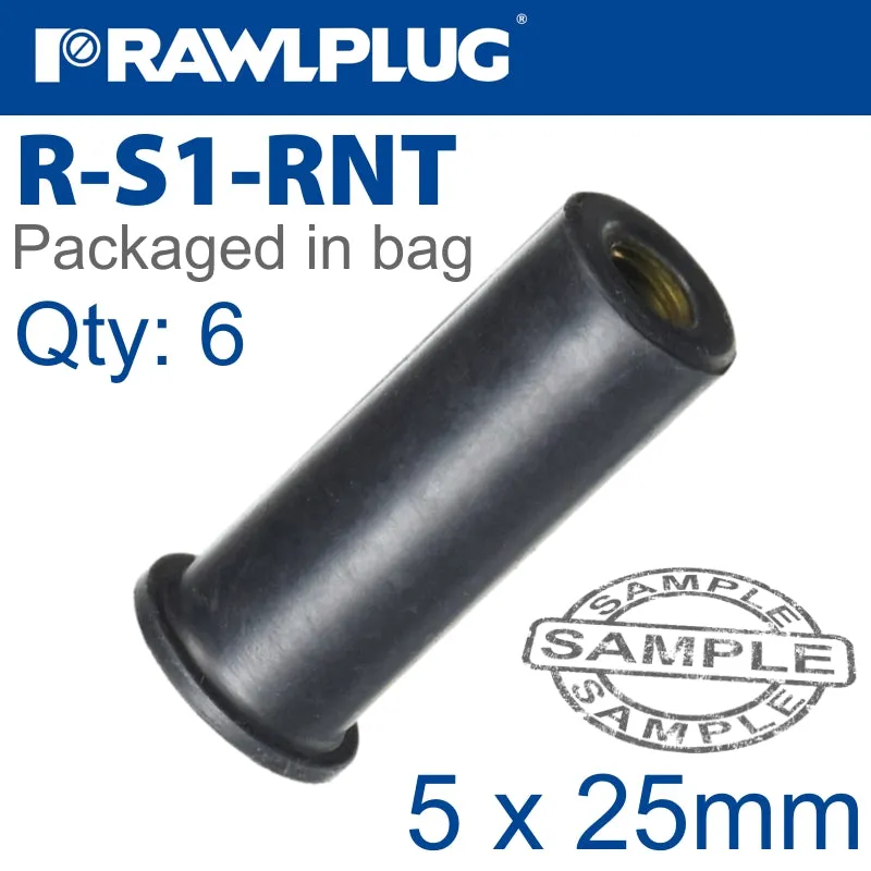 RAWLPLUG RAWLNUT M5X25MM X6-BAG RAW R-S1-RNT-5-25-6