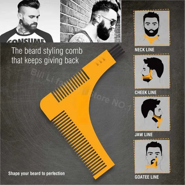 Salon Hair Trimmer Beard Comb Trim Styling Man Gentleman Beard Bro Trim Template hair cut molding Hair clipper beard model tools