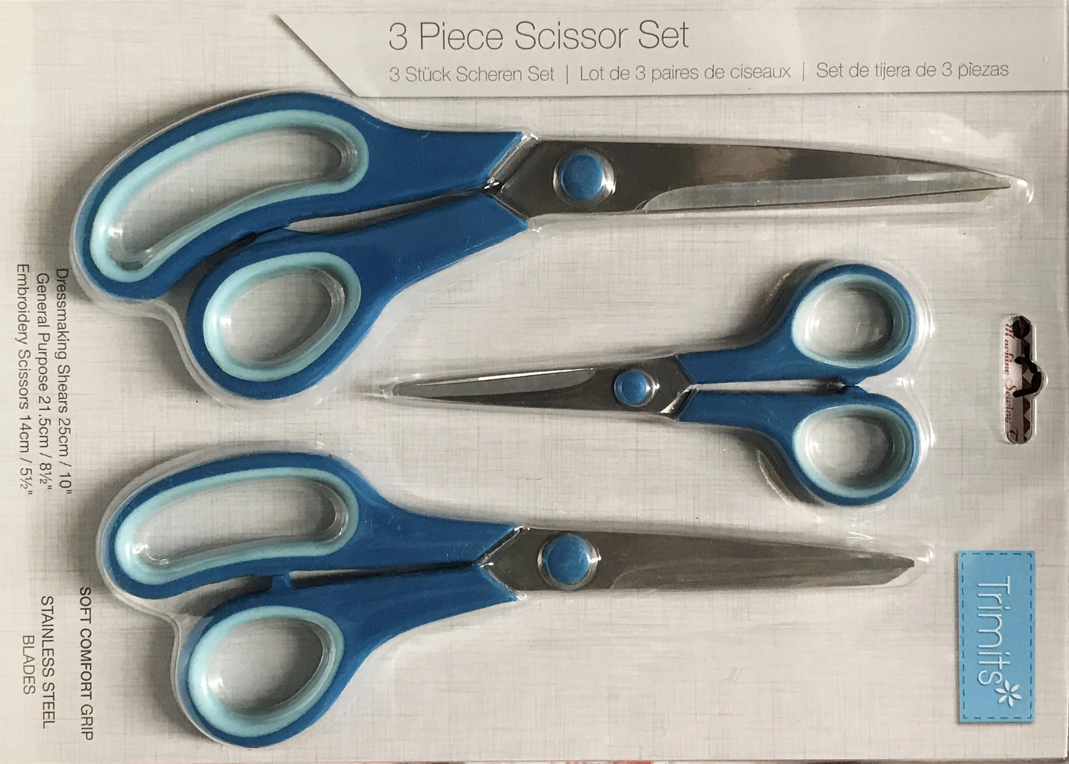 Scissor Set - Dressmaking, General Purpose & Embroidery: 3 Piece Right Hand Use