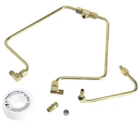 Shovelhead Rocker Box Split Oil Lines - Brass