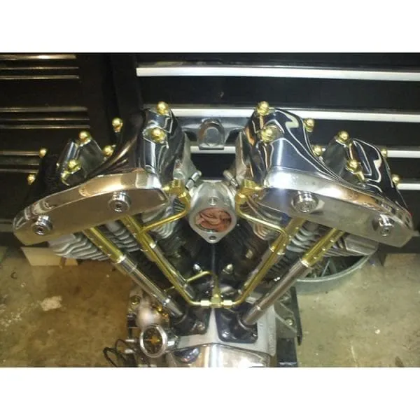 Shovelhead Rocker Box Split Oil Lines - Brass