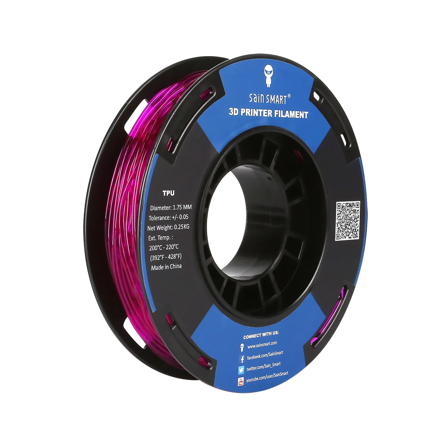 Small-Spool TPU Flexible Filament 1.75mm 250g/0.55lb