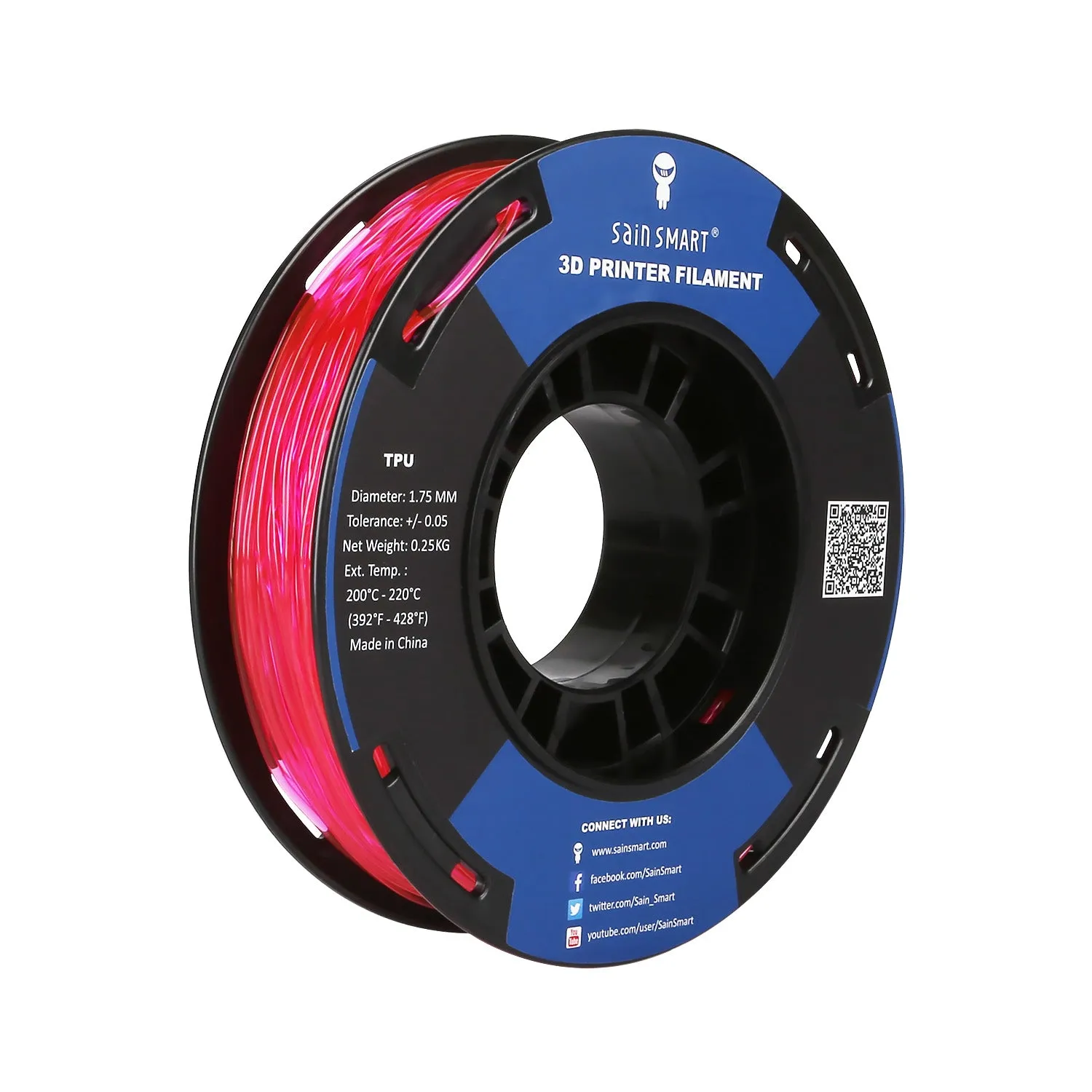 Small-Spool TPU Flexible Filament 1.75mm 250g/0.55lb