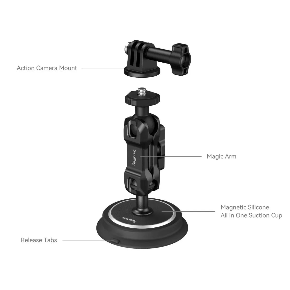 SmallRig Magic Arm Magnetic Suction Cup Mounting Support Kit for Action Cameras 4466