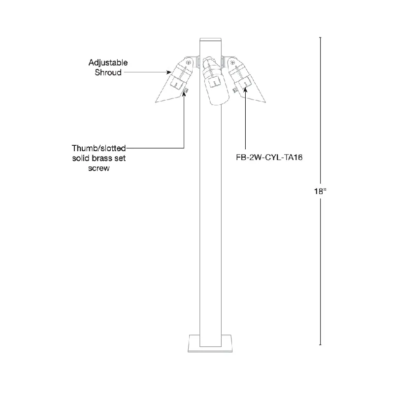 SPJ SPJ-23D 3-lt 18" Tall LED Outdoor Path Light