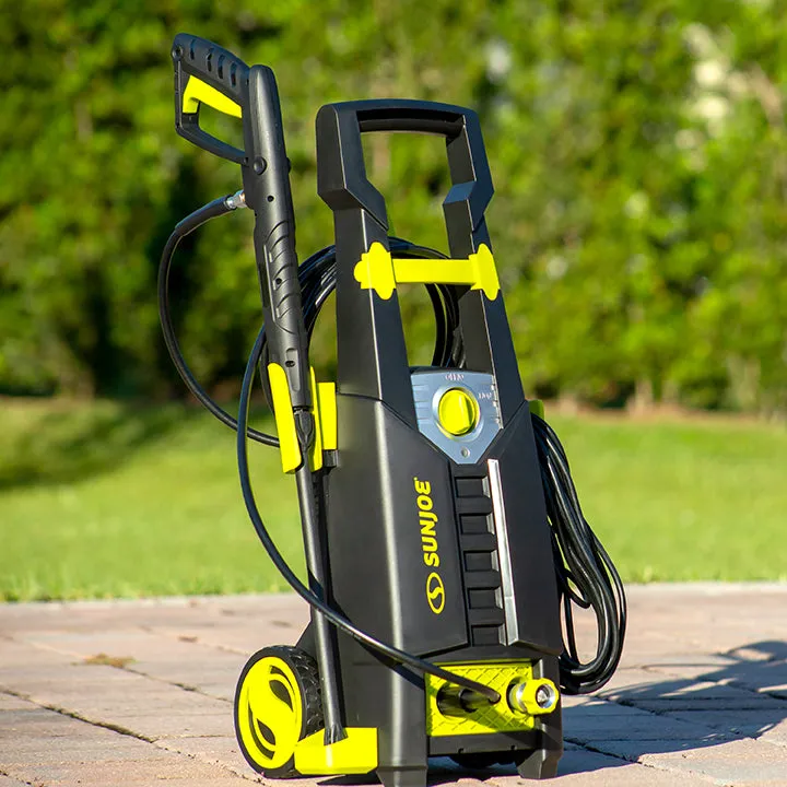 Sun Joe Clean & Degrease Pressure Washer Bundle | Includes Cleaner/Degreaser and Microfiber Towel | Max Performance Pressure Washer | Onboard Foam Cannon |