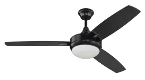 Targas 52" 1-Light Ceiling Fan in Gloss Black