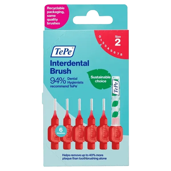 Tepe Interdental Brushes Red 0.5mm Pack of 6