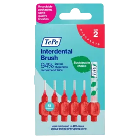 Tepe Interdental Brushes Red 0.5mm Pack of 6