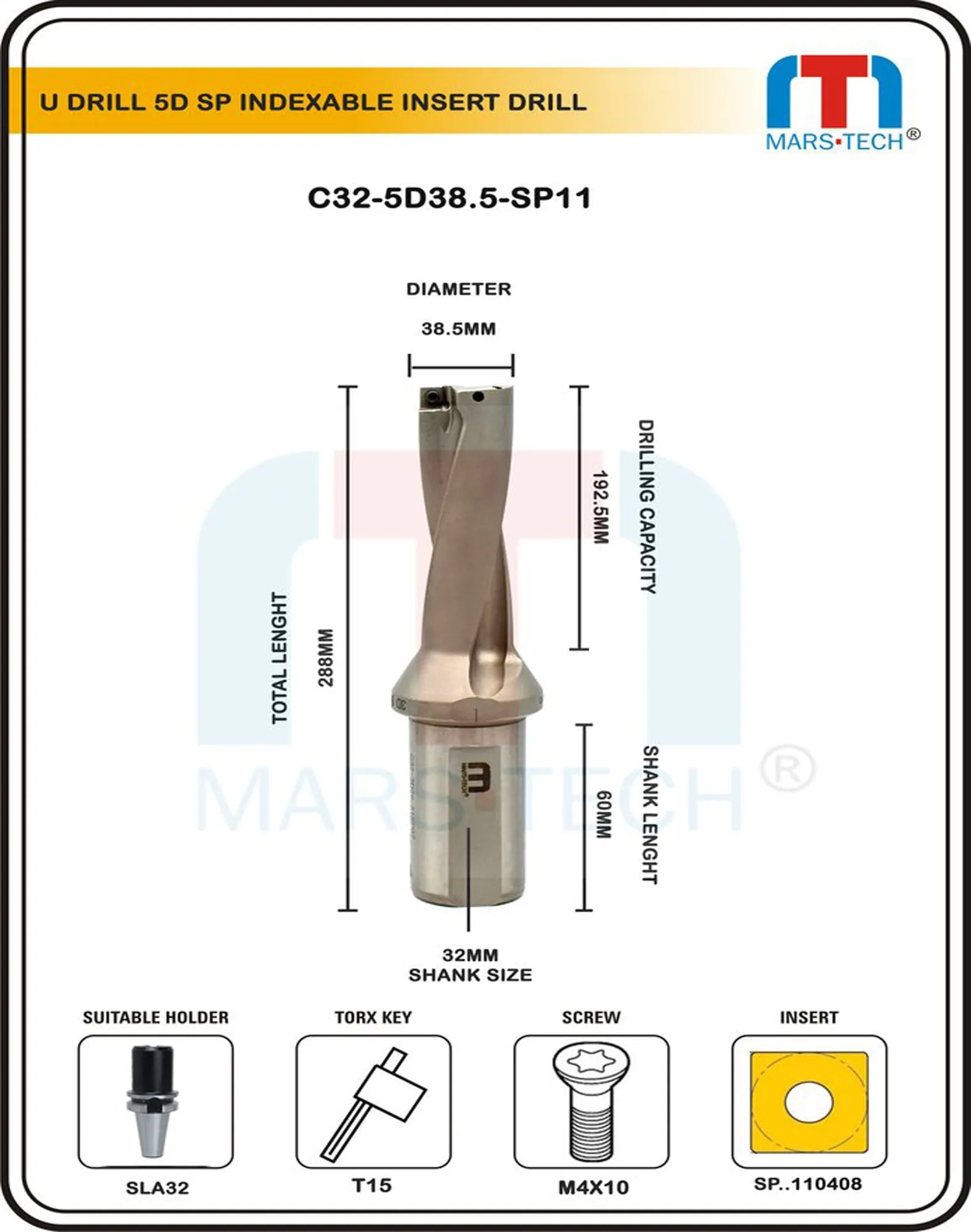 U Drill 38.5mm