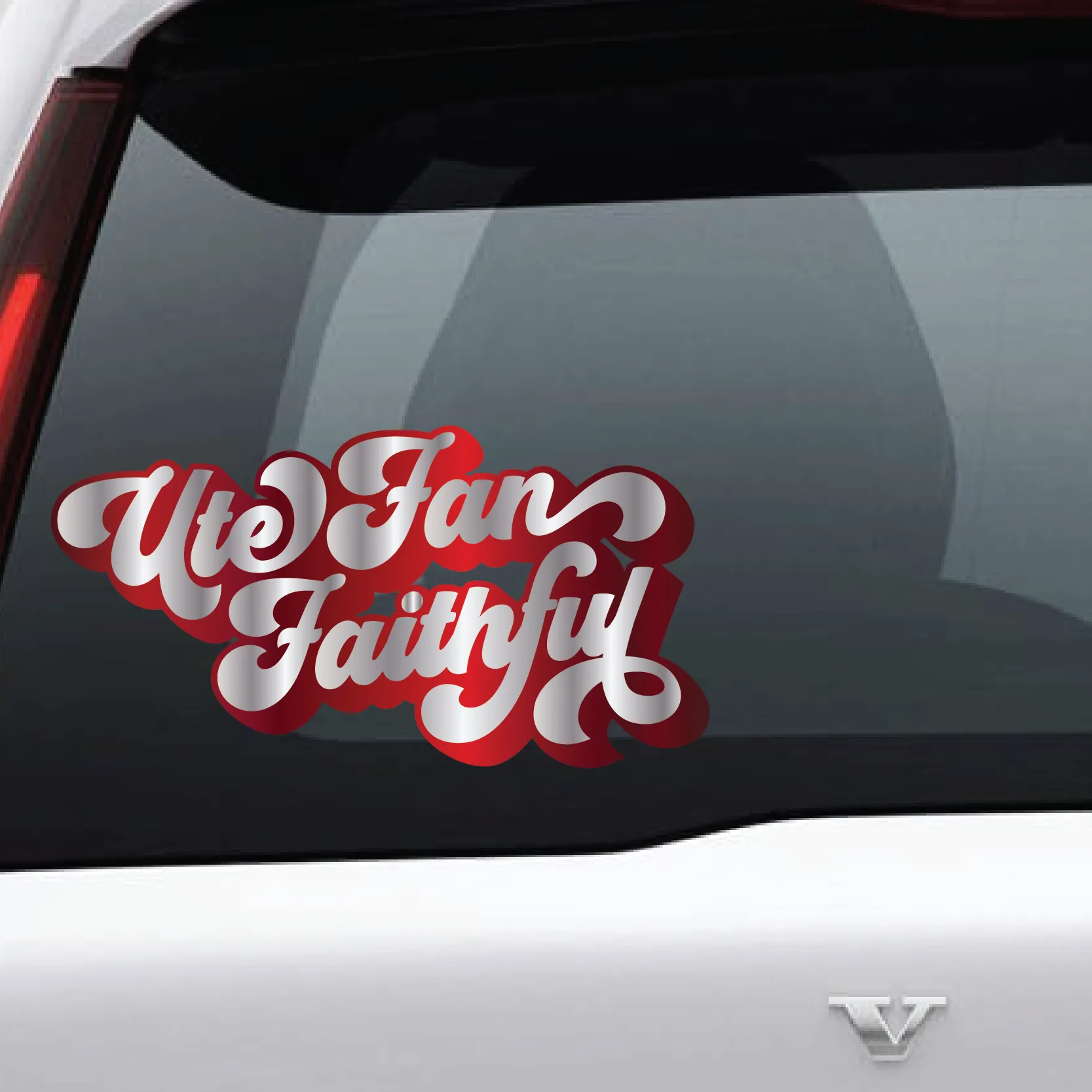 Utah Fan Faithful Script 2 Color Vinyl Decal