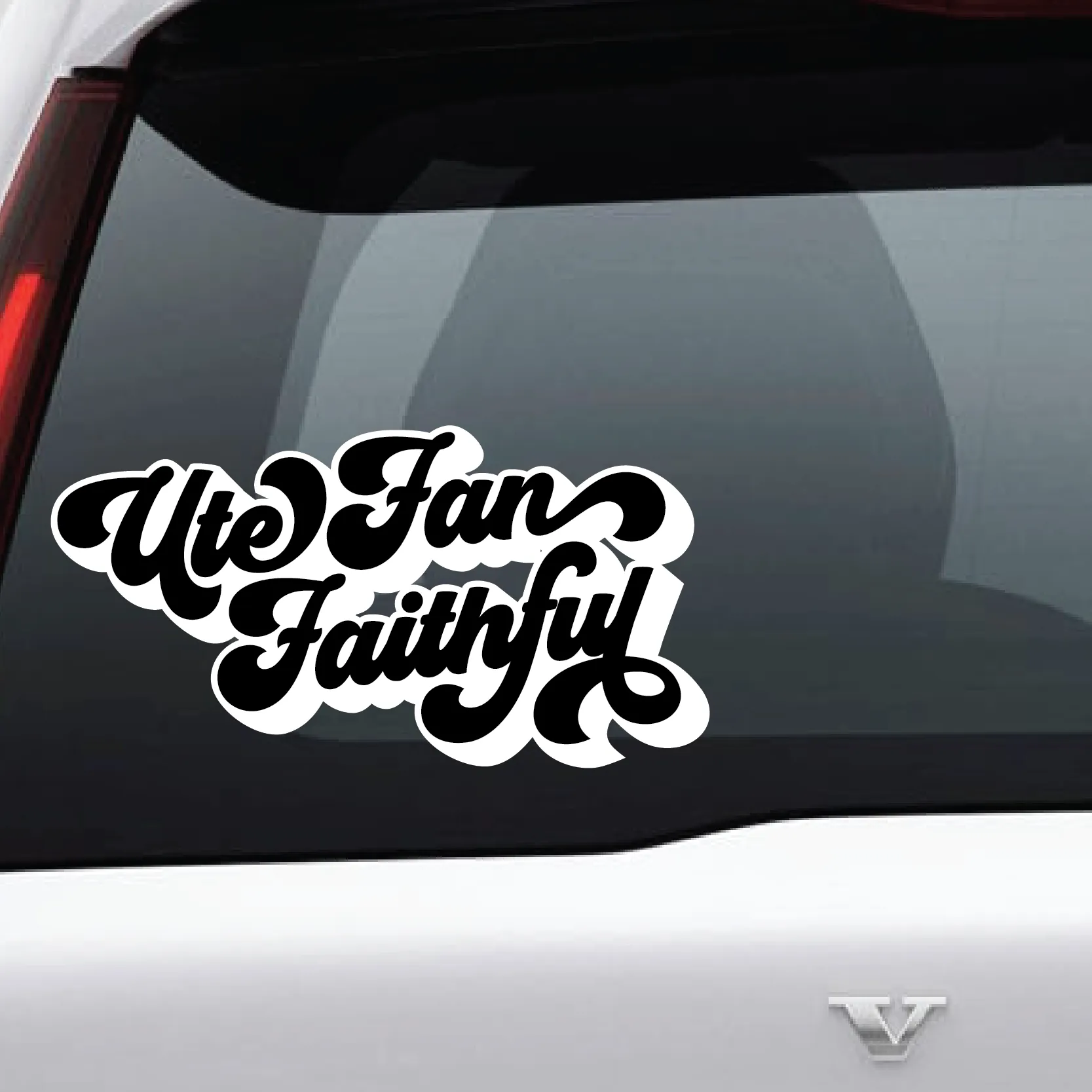 Utah Fan Faithful Script 2 Color Vinyl Decal