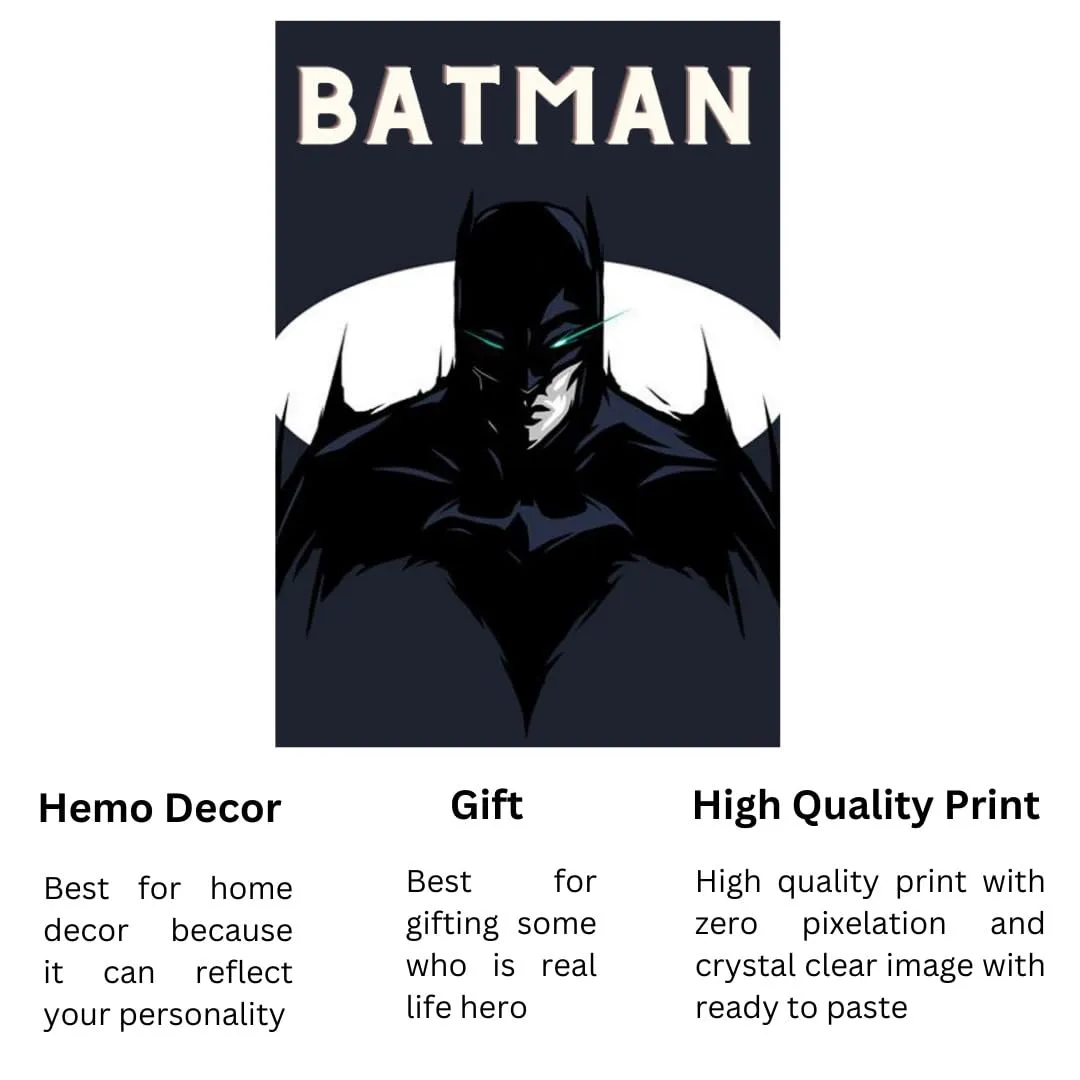 Wall Stickers Wall Decor Poster for Room Dynamic Batman Art for Superhero Fans Batman Wall Stickers, Batman Poster for Room, Superhero Wall Art, Batman Graphic Stickers