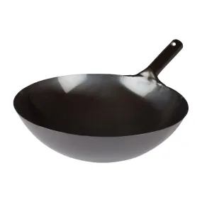 Winco WOK-36 Black Carbon Steel Wok w/ Handle, 16"