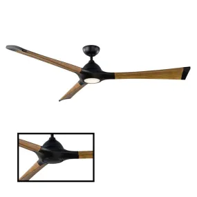 Woody 72" Three-Blade Indoor/Outdoor Smart Ceiling Fan with 3000K LED Light Kit and Wall Control